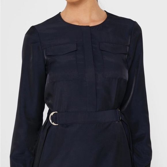 Ted Baker Aminna Belted Long Sleeve Dress in Navy Blue Sz. XXS Sz. 00  - BNWT - Picture 5 of 12